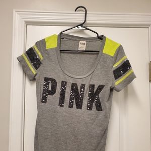 VS PINK scoop tee shirt with sequins